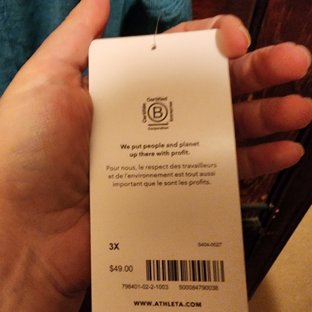ATHLETA Breezy Twist Hem Crop Tank Top - Plus Size 3X Teal - Picture 5 of 8